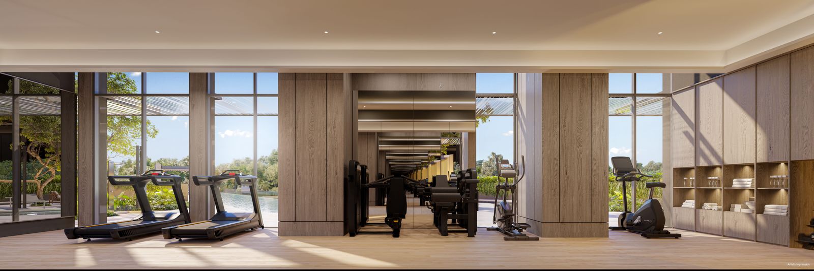 Gym with garden view, artist's impression